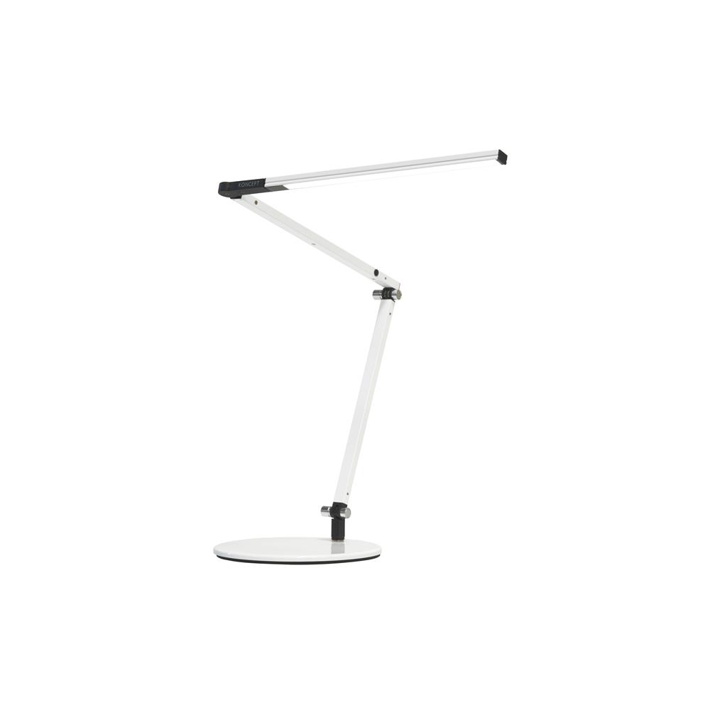 Koncept Lighting AR3100-WD-WHT-HWS Z-Bar mini Desk Lamp with hardwire wall mount (Warm Light; White)